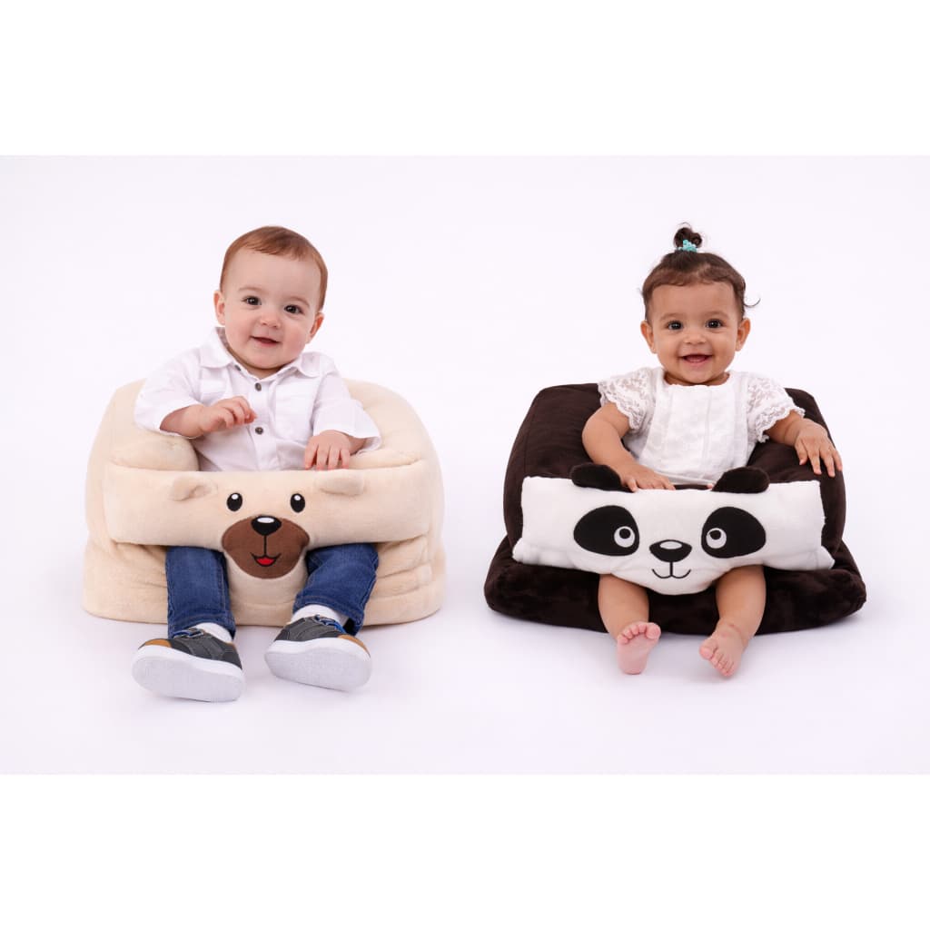 Assento Pelúcia Infantil Bebê Seguro Confortável Encosto Proteção Criança