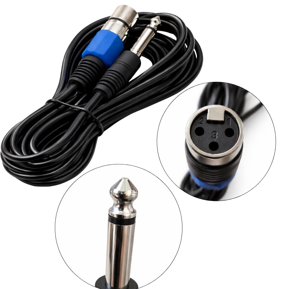 Cabo Microfone Profissional P10 Mono X Xlr Fêmea 5 Metros Reforçado OD6 Alta Durabilidade