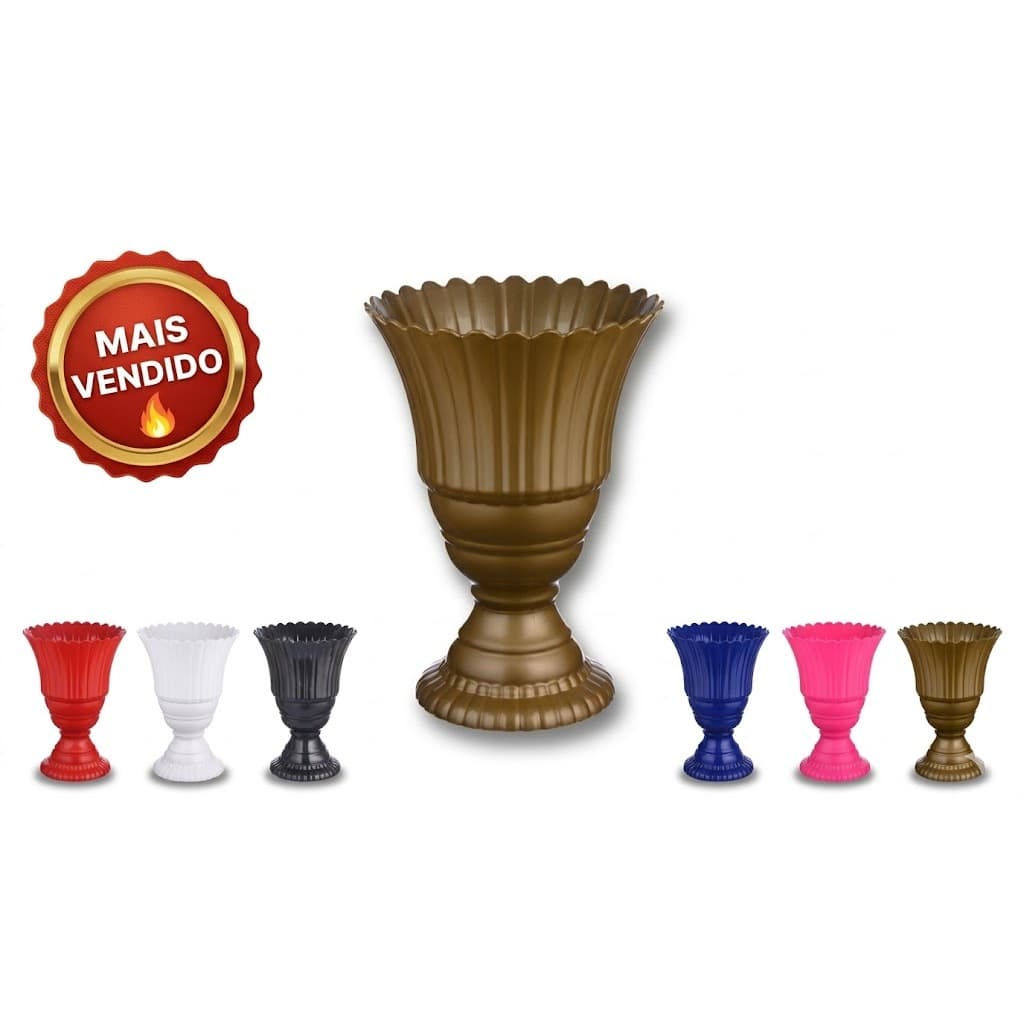 2 Und Vaso Real - Vaso Decorativo - Luxo - Centro de Mesa - Plástico - Vaso 20 cm