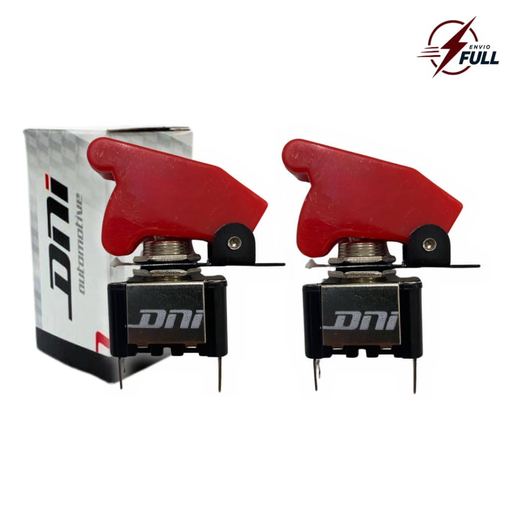 Kit 2 Chave Tic Tac Botão Liga Desliga 2 Posições Tipo Caça Capa Vermelha DNI 2083