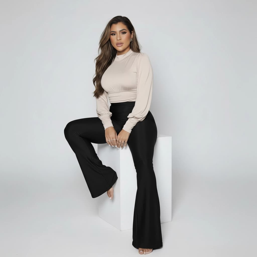 Calça Legging Bailarina Flare Modela bumbum Cintura Alta Promoção