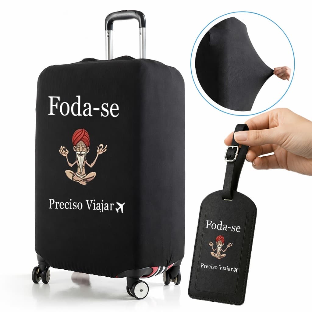 Capa De Mala 8 a 23KG Personalizada 'Preciso Viajar' Protetor Bagagem Para Viagem Protetora Grande