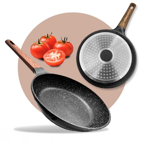 Frigideira Antiaderente Cerâmica Fundo Triplo Premium Não Usa Óleo Não Gruda Frigideira Granito