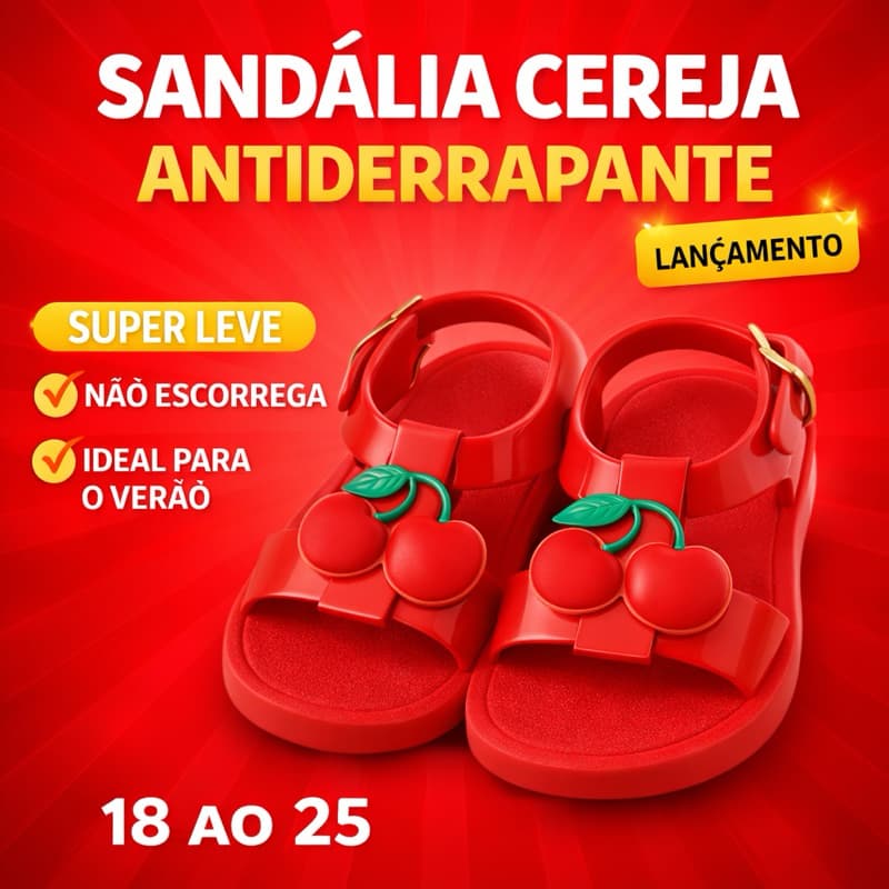 Sandalia infantil Cereja BEBE papete Meninas Lançamento Natal REF.4