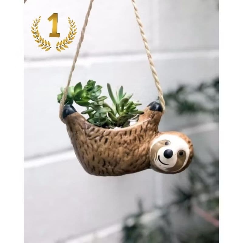 Vaso Bicho Preguiça  para suculentas ( cerâmica) sem arranjos!