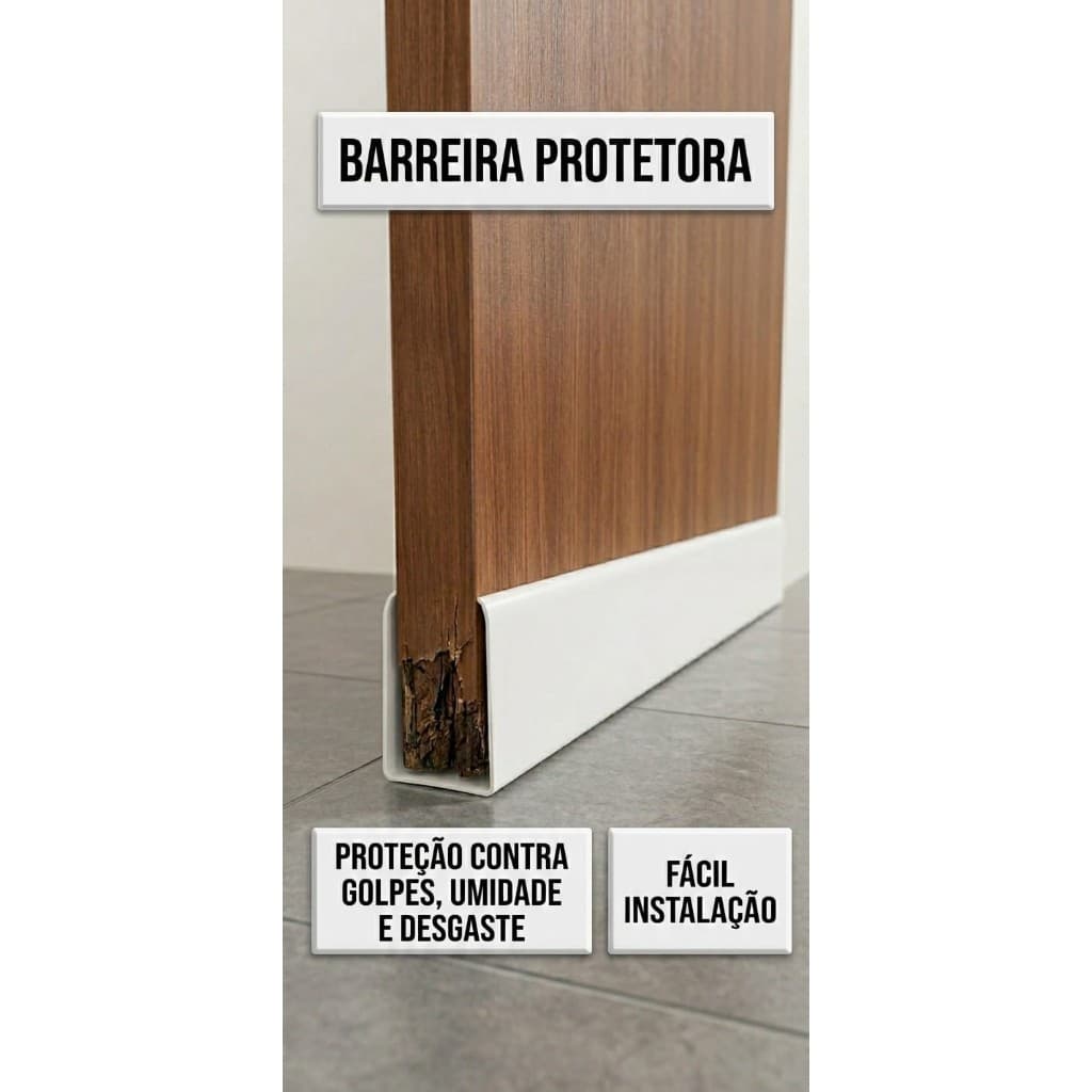 Protetor De Porta Branca Preta Para Banheiro Quartos Sala