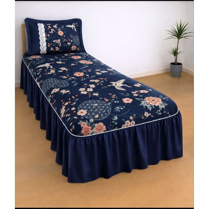 COLCHA COBRE LEIRO OXFORD SOLTEIRO ESTAMPADO BARRA LISA