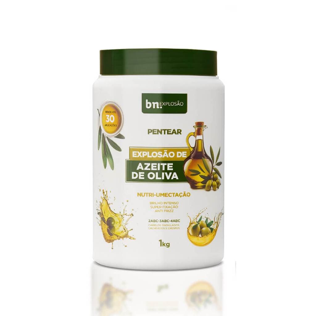 Creme de Pentear para Cachos Explosão de Azeite de Oliva 1Kg – Beleza Natural bn.Cachos