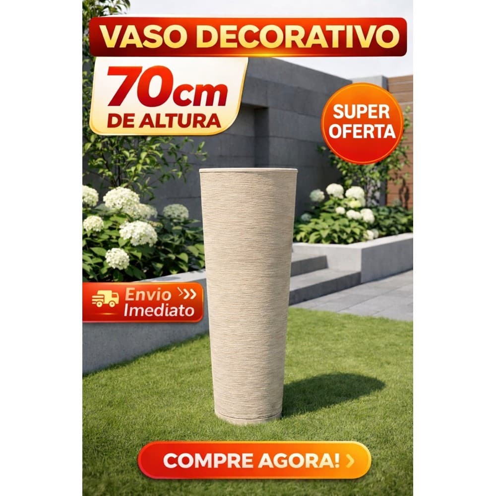 Vasos de polietileno para plantas decorativo Coluna Texturada Ibiza