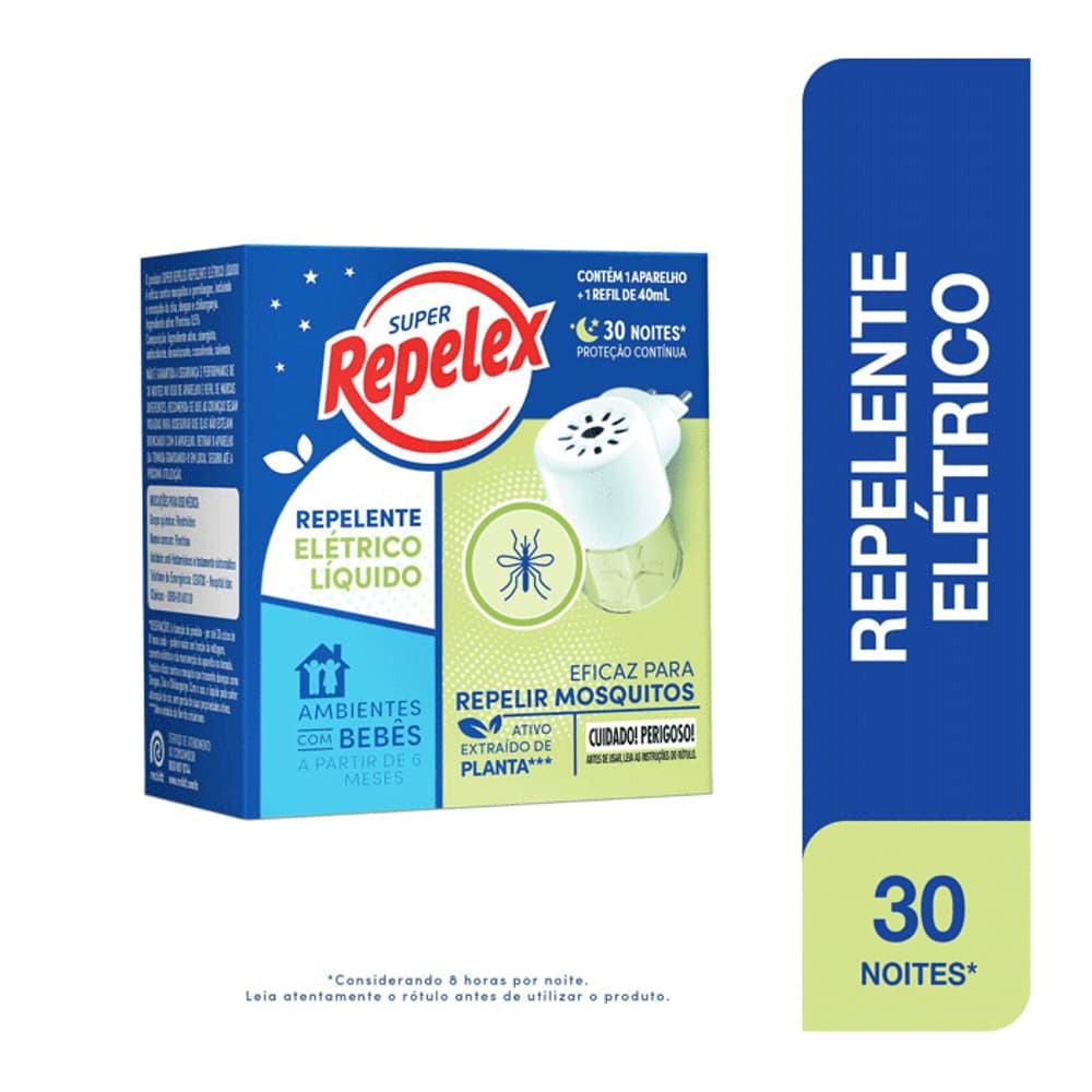 Kit Repelex Aparelho Elétrico + Refil Repelente Líquido 30 Noites 40ml val:07/26