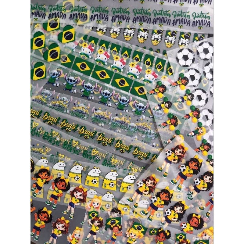 16 Estampa termocolante Brasil copa para tecidos aplicar com seu o ferro de passar 3 centímetros de altura.