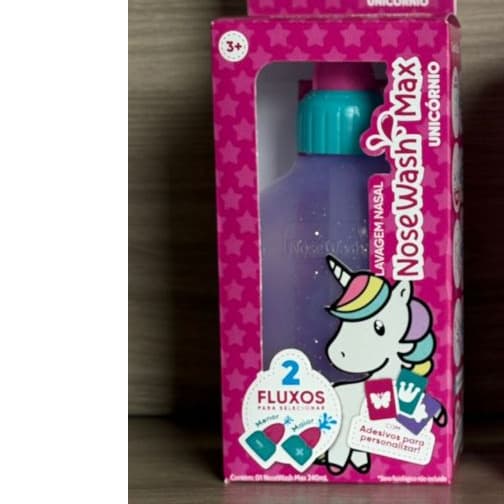 Lavador Nasal MAX 240ML UNICORNIO  Controle de Fluxo e Bico Supersoft - NOSEWASH
