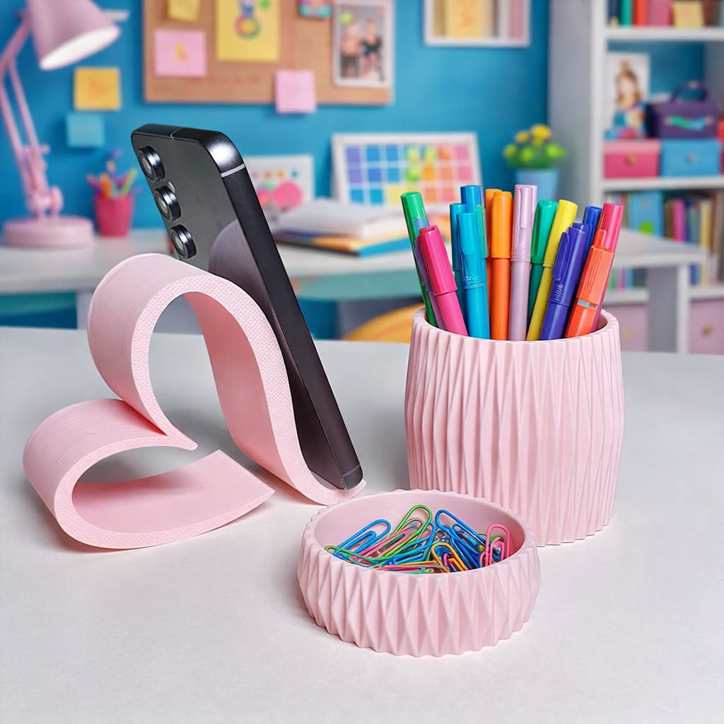 Organizador de Mesa Porta Celular, Porta Canetas/pincéis de Maquiagens e Porta anéis, joias e Clipes