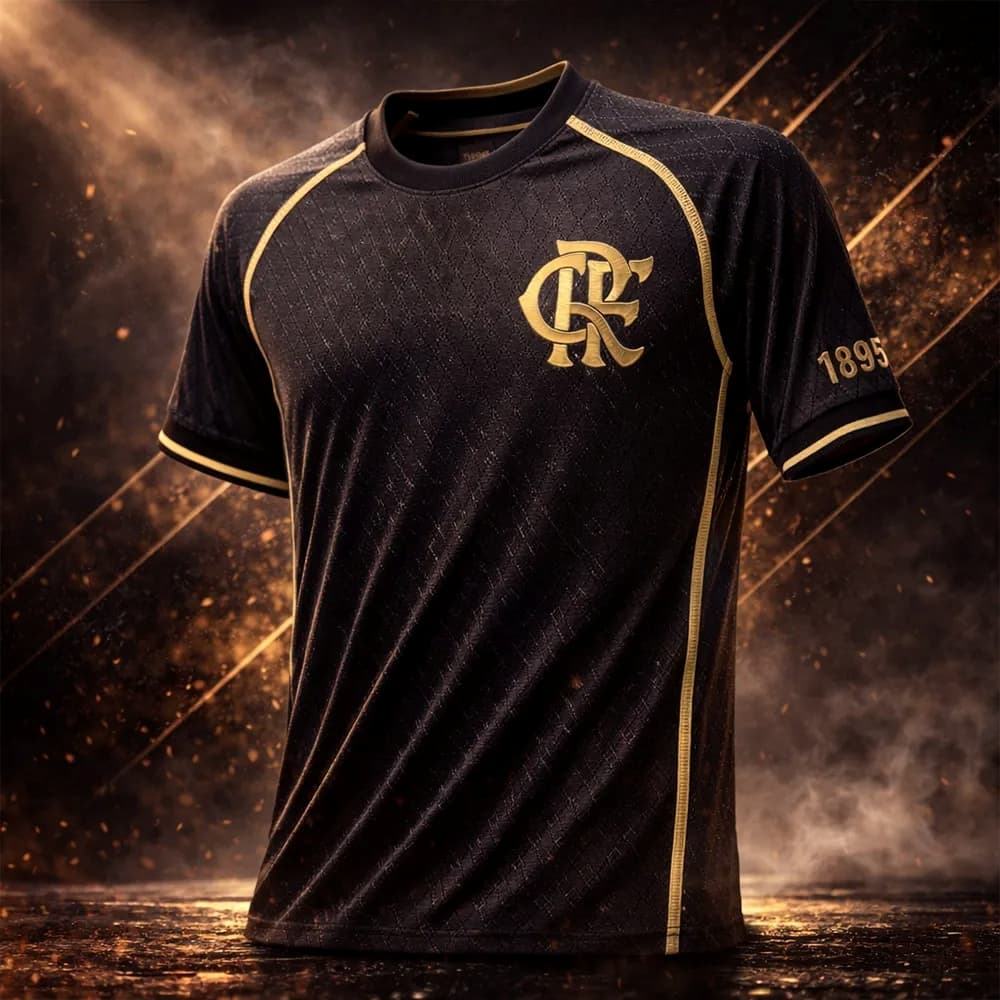 Camisa Flamengo Street 1895 Preta Masculina Oficial