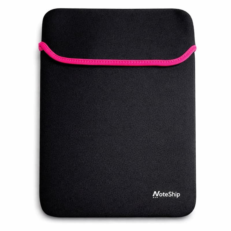 Capa Notebook 14” Polegadas Dupla Face Acolchoada Impermeável Proteção Anti Impacto Slim Rosa Preto