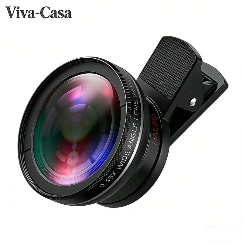 Lente Para Celular Macro E Grande Angular 2 Em 1 Universal Com Clipe