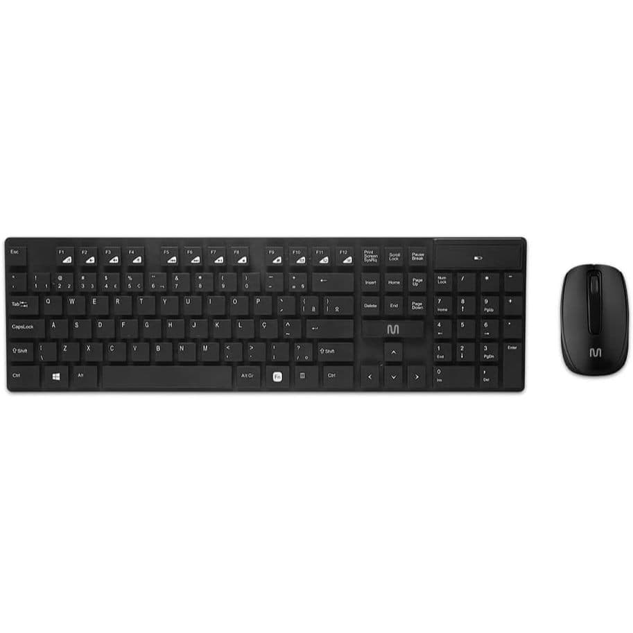 Kit Teclado e Mouse Sem Fio Conforto Multimídia Conexão Usb 1200dpi Teclas Chocolate Preto Multi - TC212