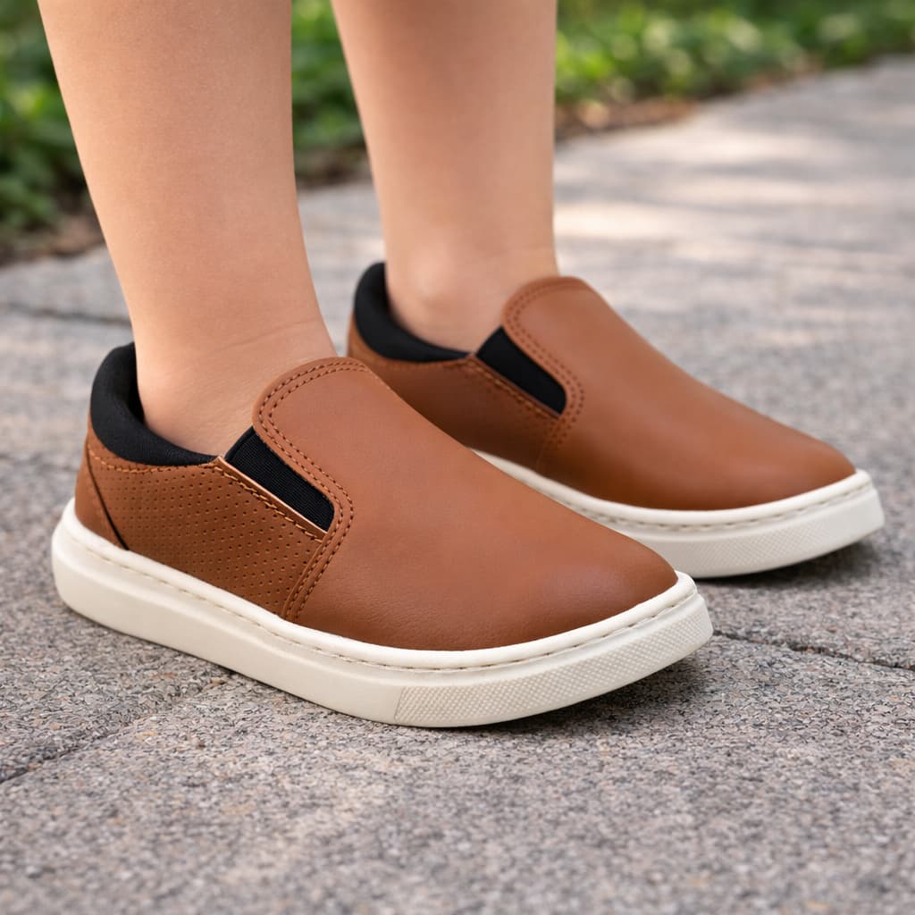 Sapatênis Infantil Masculino Sem Cadarço Confortável Escolar