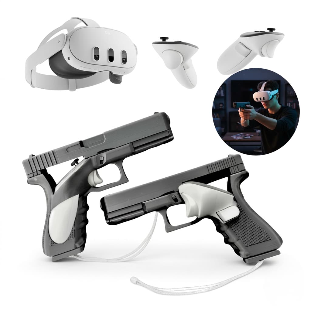 Arma Gun Pistola Suporte Controle Compativel Vr Meta Quest 3