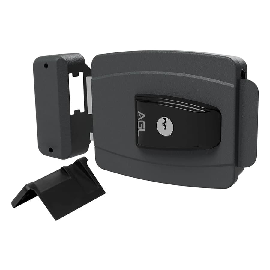 Fechadura Elétrica Aglinha abertura Interna 12v Cinza