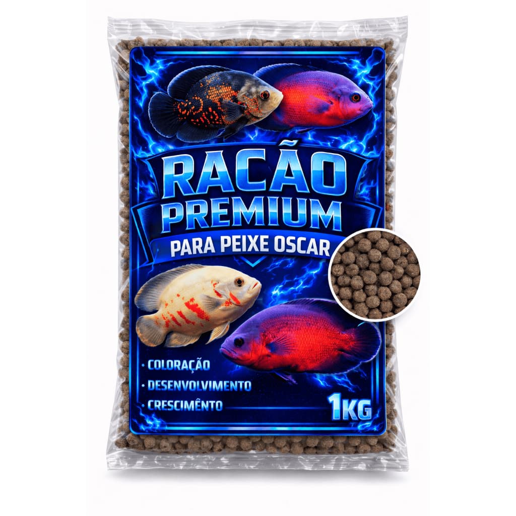 Ração para peixe OSCAR , Coloração e Desenvolvimento 1kg