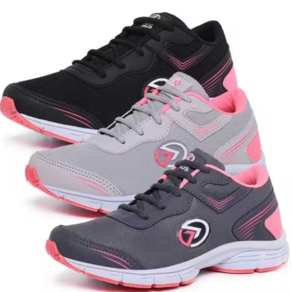 Combo 3 pares tênis feminino esportivo  confortável caminhada academia