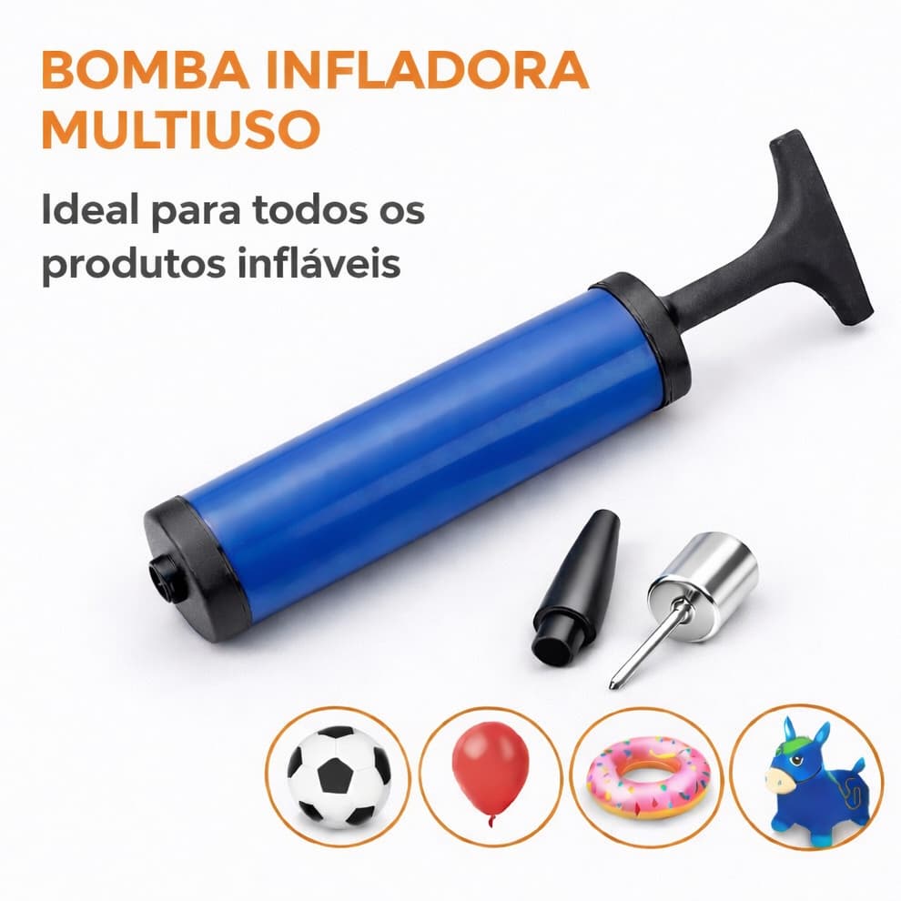 Bomba Inflador Manual de Balão Bexiga para Encher Balões Bombinha de Ar Bola Boia Inflável Cavalinho Upa Upa