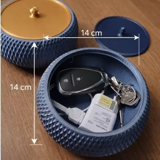 Porta treco objeto cesto com tampa moderno para sala cozinha quarto - 3D