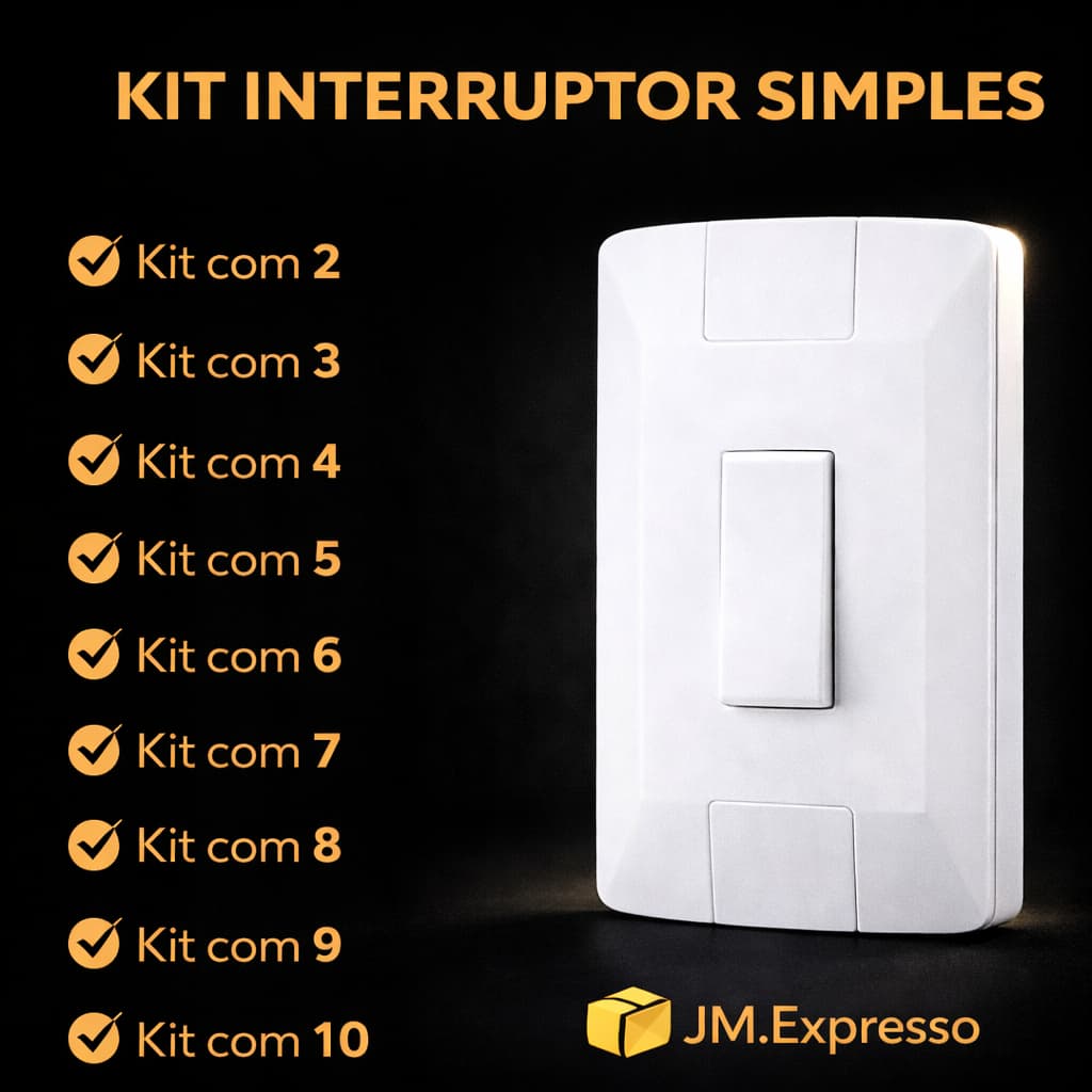 KIT INTERRUPTOR SIMPLES TRAMONTINA PLACA 4x2 ARIA