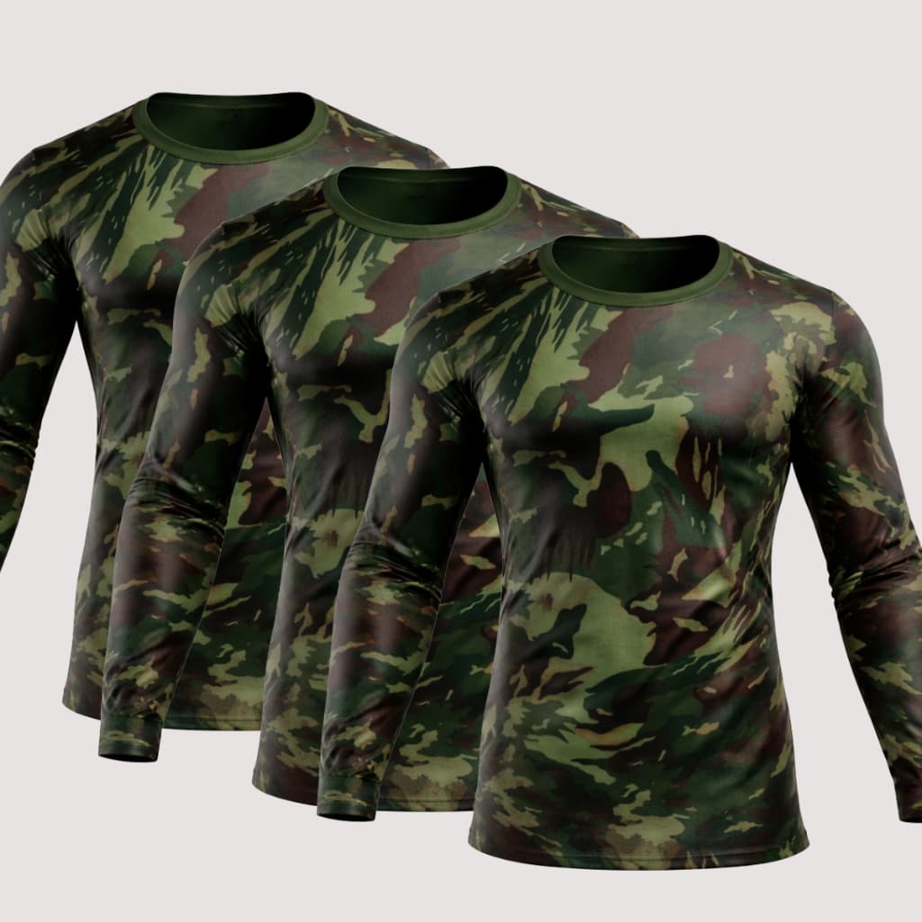 KIT 3 CAMISA UV Camiseta Militar CAMISA Térmica Esportiva Academia Crossfit PREMIUM