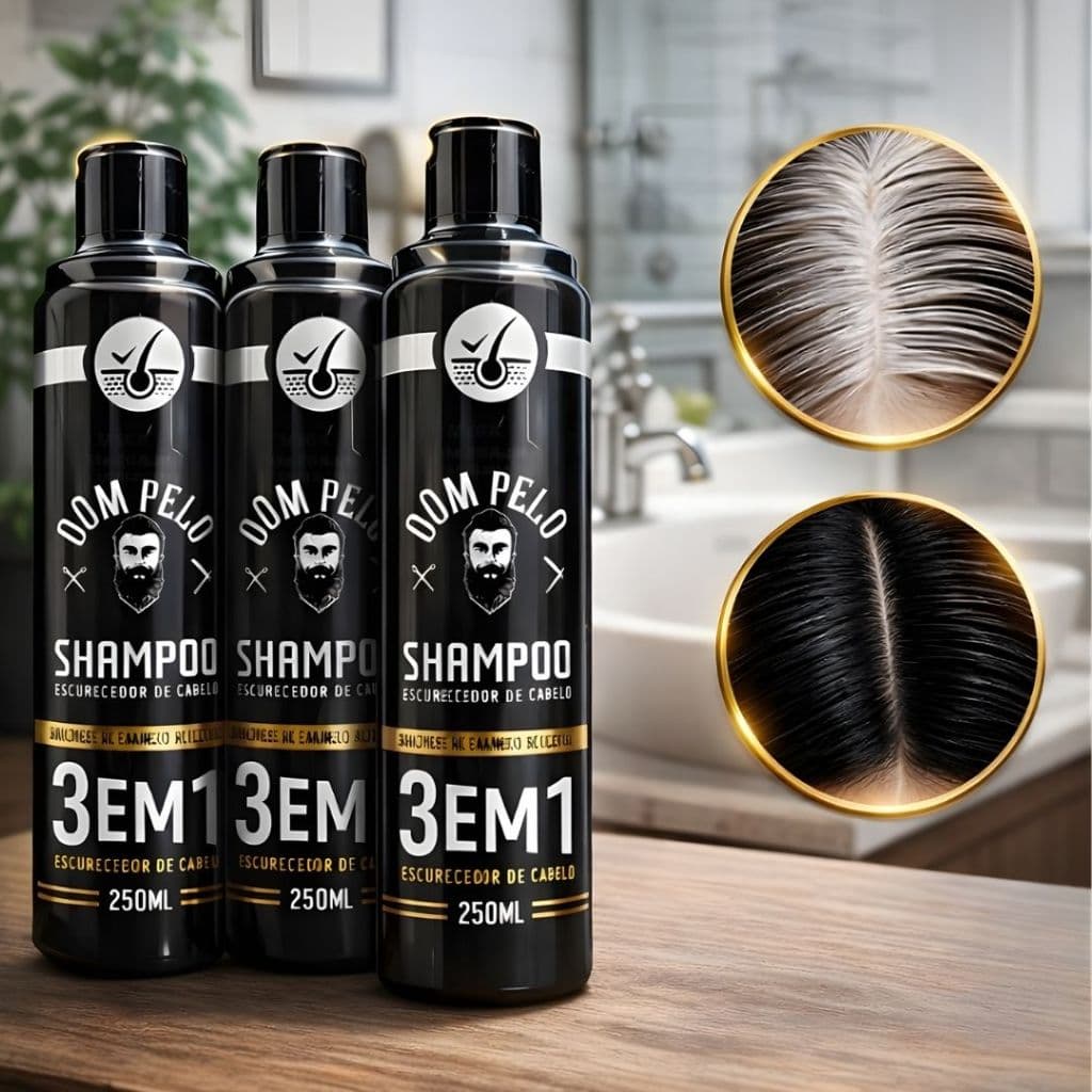 3 X Shampoo Escurecedor De Cabelo Branco Grisalho 250ml