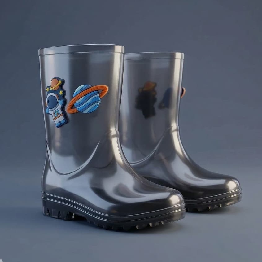 Galocha Infantil Masculina Cano Alto Impermeável Menino