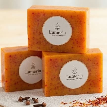 Kit 3 Sabonetes de Açafrão 100 g cada - para Foliculite, Anti-acne, Manchas e Redução de pelos - 100% Natural