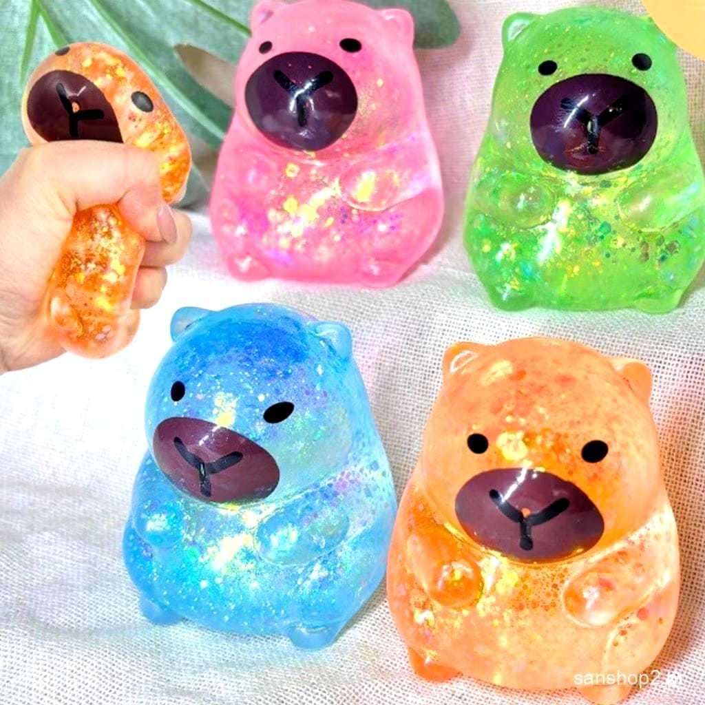 Brinquedo de apertar, capivara squishi Anti stresse ,Anti anssiedade, beliscar relaxante,slime brilhante.