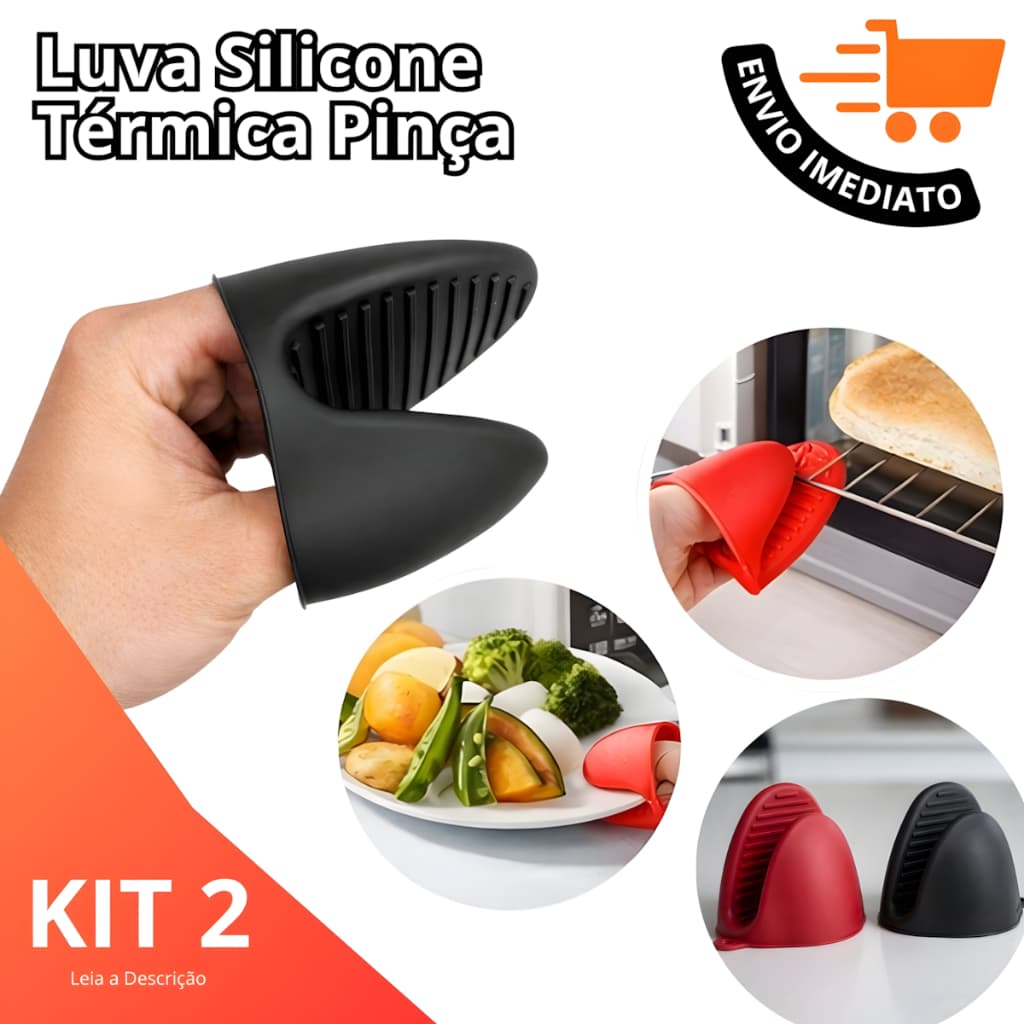 Luva Silicone Térmica Bico de Pato Pinça Resistente Silicone Assadeiras Forno Air Fryer Formas