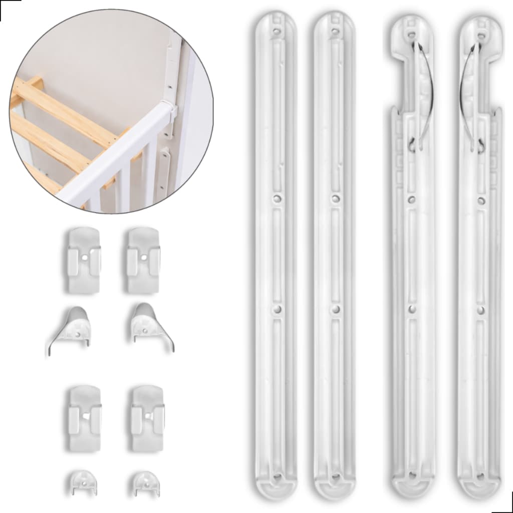 Kit Regulador Ajuste P/ Grade De Berço Americano Móvel Régua Branco