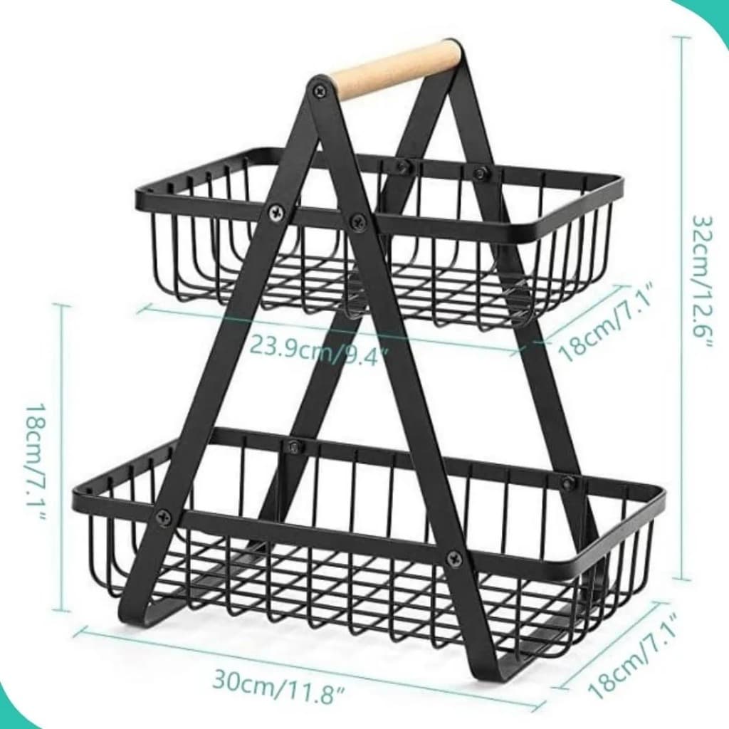 Fruteira de Mesa 2/3 Andares Cesto Multiuso Cesta De Metal Organizador Para Casa Cozinha