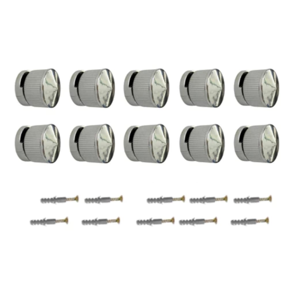 kit com 10 Botões Francês Suporte Para Espelho de Plástico  + buchas e parafusos