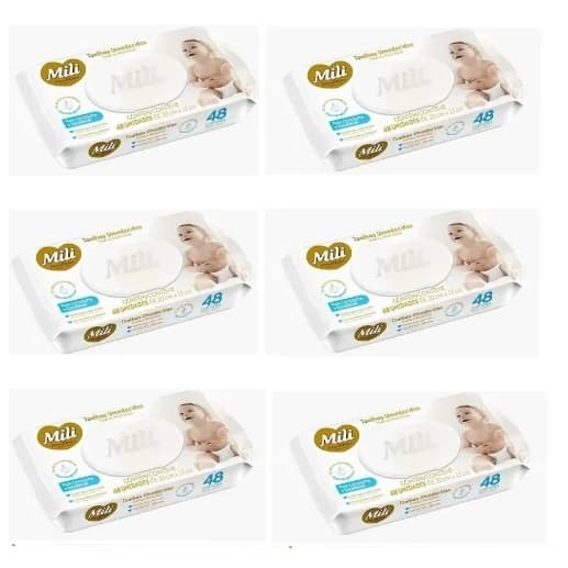 Kit 6 Toalhinha Umedecida Love&Care com 48 Unidades - Mili