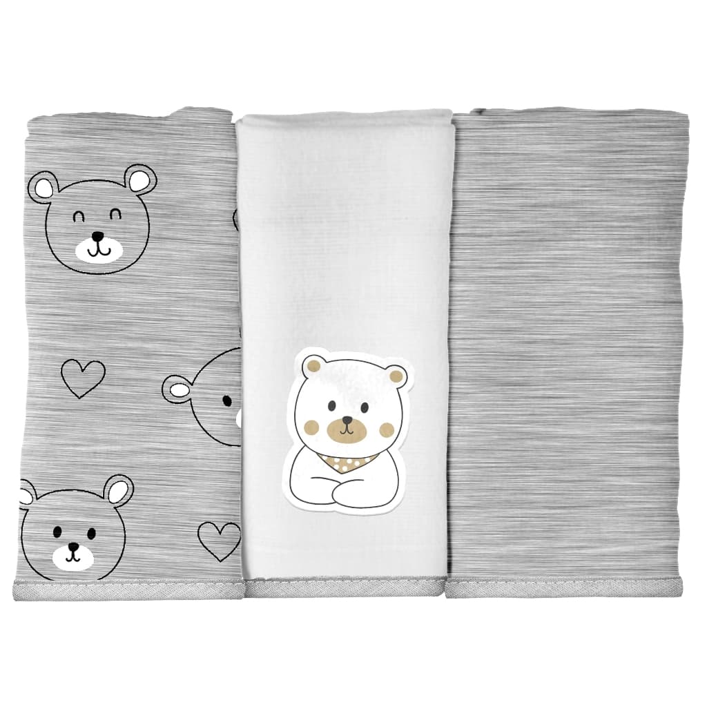 Kit 3 Toalhas de Boca Bebê 100% Algodão | Super Macia e Absorvente | Estampas Lindas