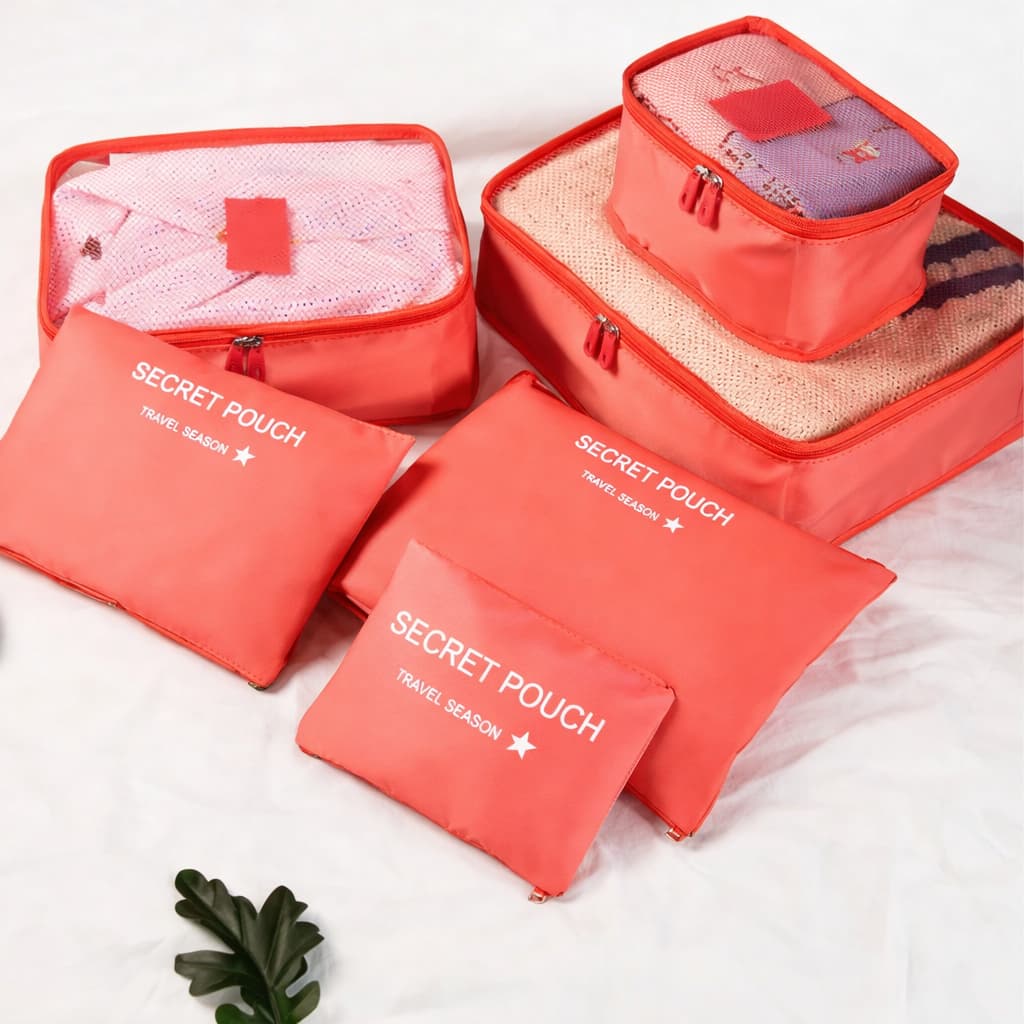 Organizador de Viagem Mala 6 Bolsas de Armazenamento