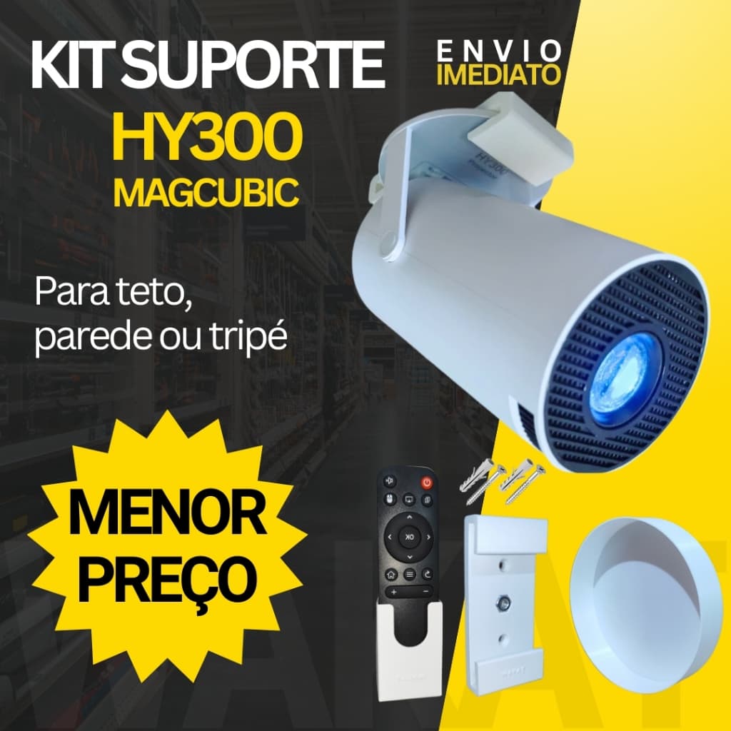 Suporte de Teto e Parede Para Projetor - Compatível Salange HY300 e Magcubic
