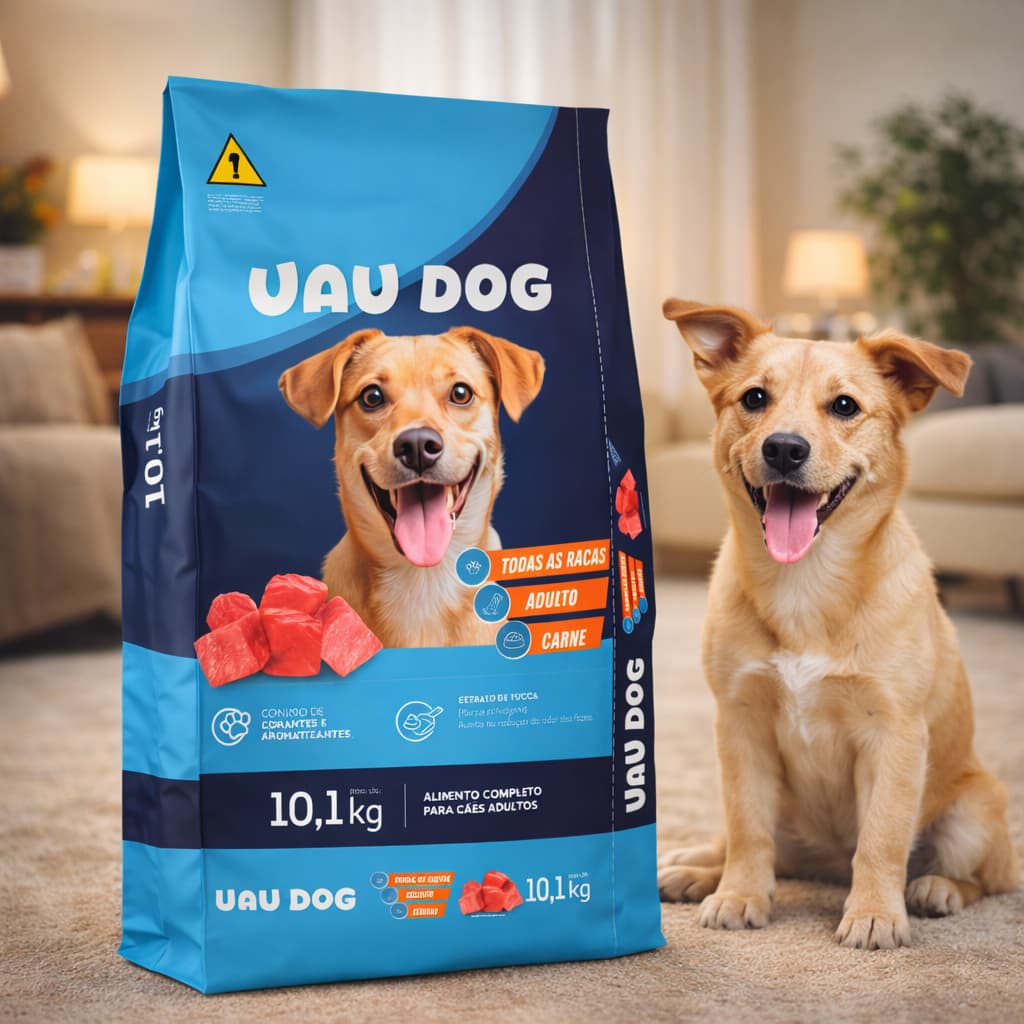 Ração Cachorro Adulto 10kg Uau Dog Todas as Raças Carne