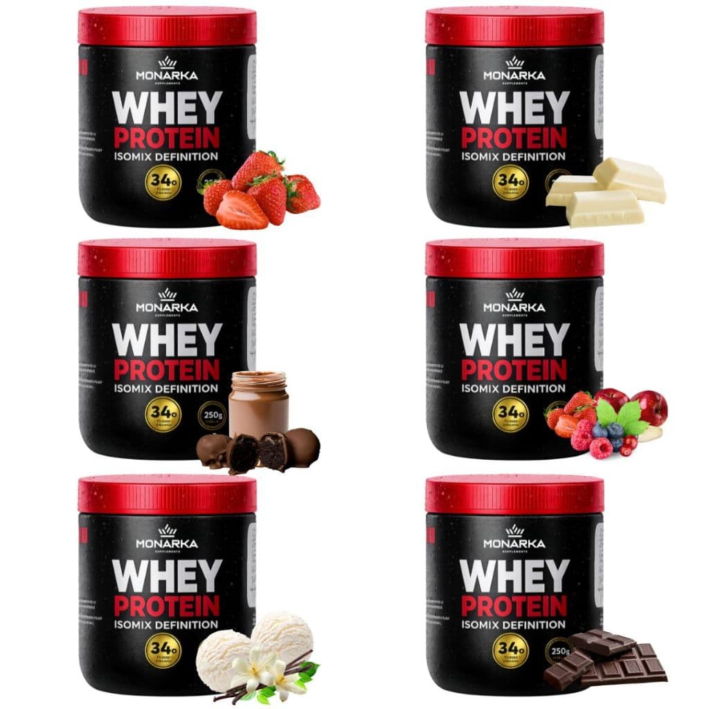 Kit Degustação 1,5 kg em 6 sabores  - Whey Protein Isolado Concentrado Blend 34g de Proteina.