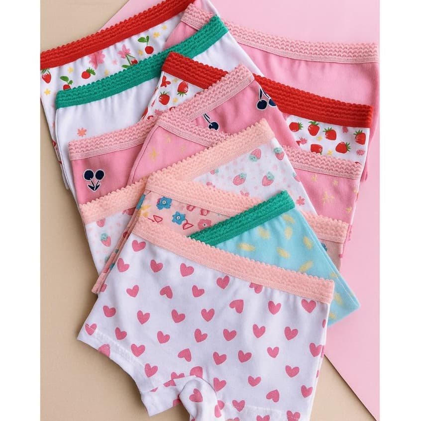 Kit 10 Calcinha Box Boxer Shortinho Infantil Menina Algodão Estampas Sortidas