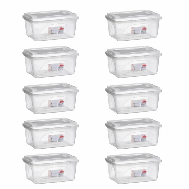 Kit Caixas Organizadoras 3 Litros Transparente Pote Tampa Com Trava Multiuso Organizador