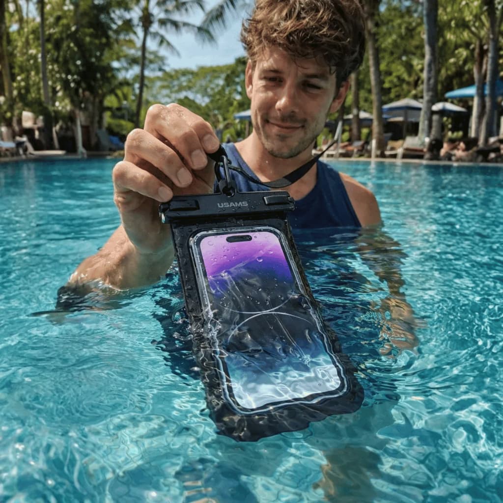 Capa Bolsa Bag Impermeável IP68 P/ Celular | Touch Sensível | Proteção Máxima P/ Praia, Piscina Mergulho Motoboy Pesca