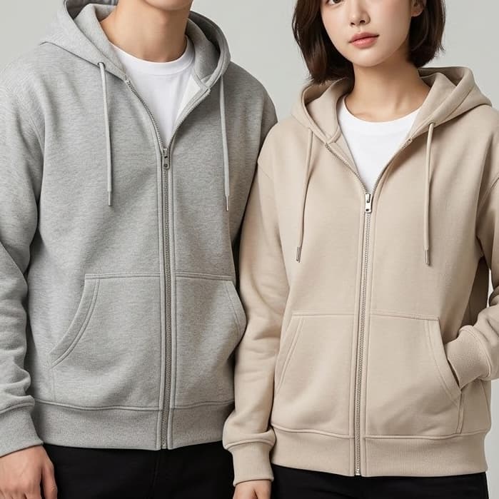 Kit 2 Casacos Moletom ZiperAberto Flanelado Capuz Bolsos Inverno Outono Casual Esportivo Liso Quente
