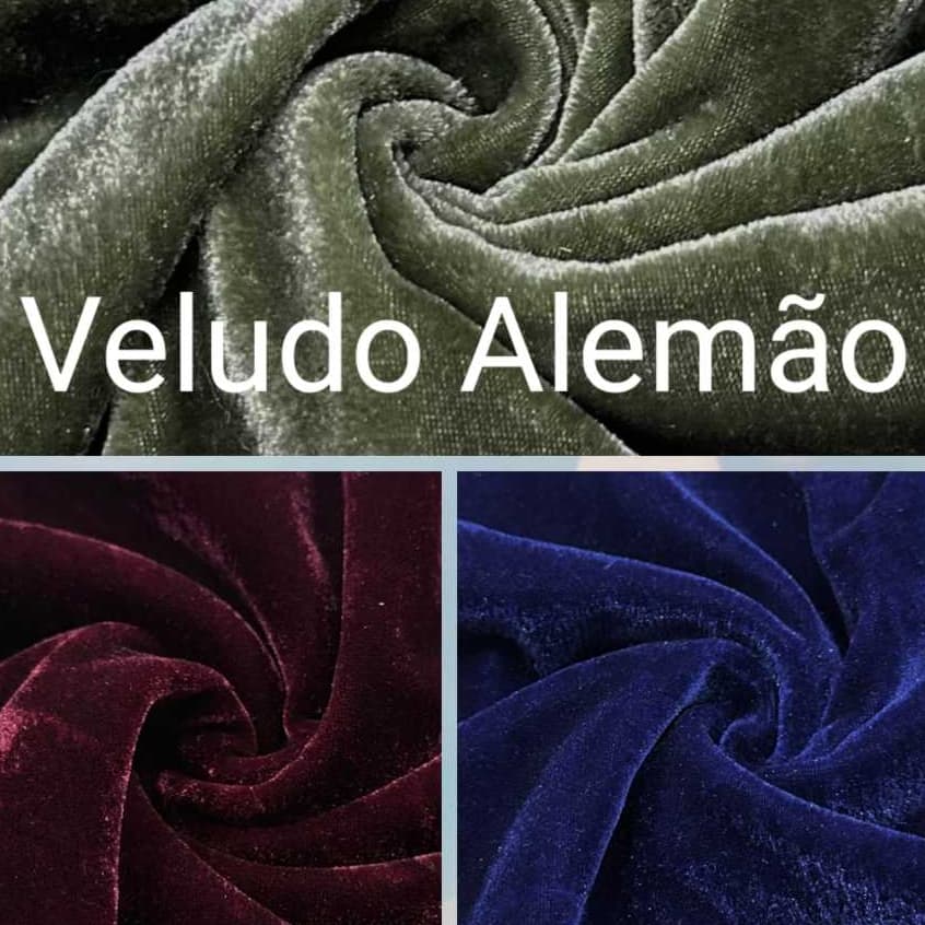 TECIDO VELUDO ALEMÃO, CRISTAL (1m x 1,50m)
