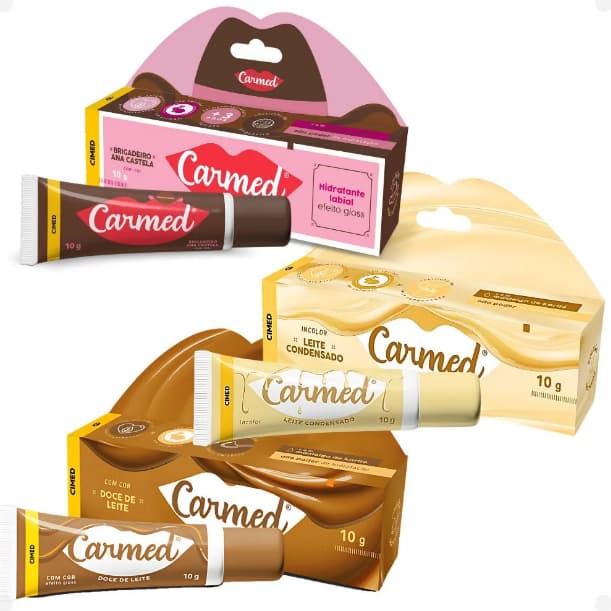 Carmed Hidratante Labial Ana Castela Leite Condensado, Doce de leite, Brigadeiro 10G
